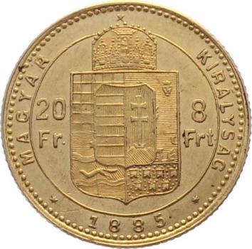 Ungarn 8 Forint 1885 KB - Ferencz Jozsef I.